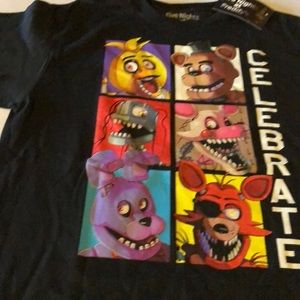 NWT Five Nights  Boys  Black Tee Shirt size L